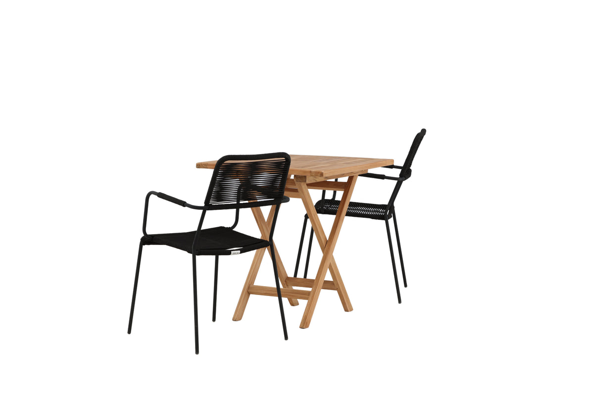 Kenya Matbord med Lindos Stolarna – Bord: 75x70x70 Stol: 66x85x55