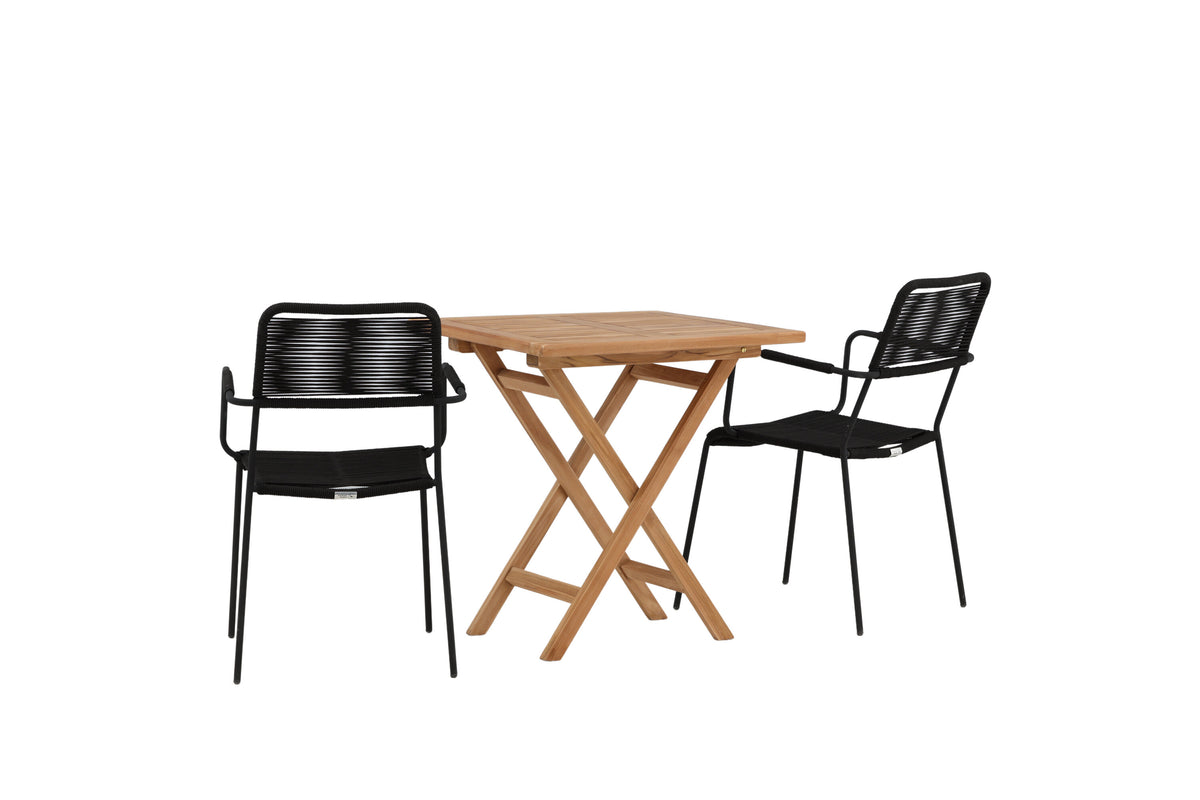 Kenya Matbord med Lindos Stolarna – Bord: 75x70x70 Stol: 66x85x55