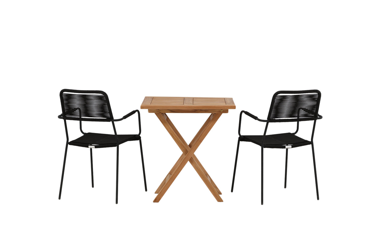 Kenya Matbord med Lindos Stolarna – Bord: 75x70x70 Stol: 66x85x55