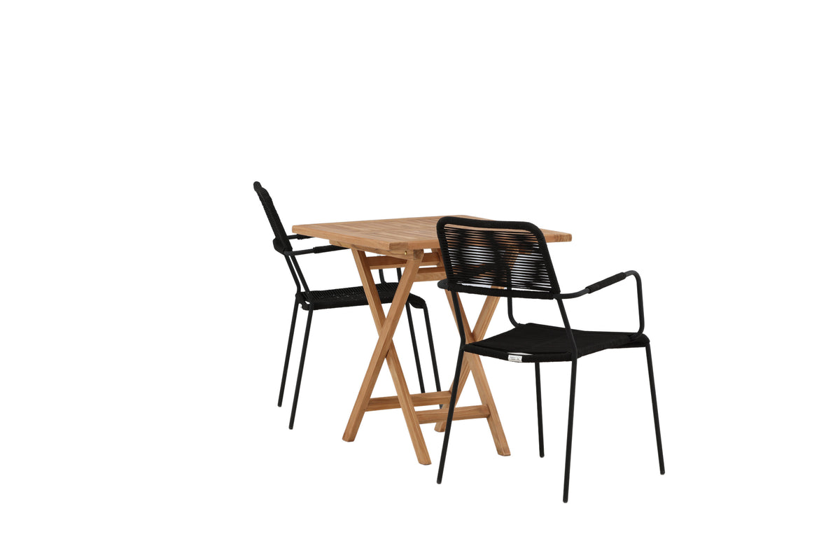 Kenya Matbord med Lindos Stolarna – Bord: 75x70x70 Stol: 66x85x55