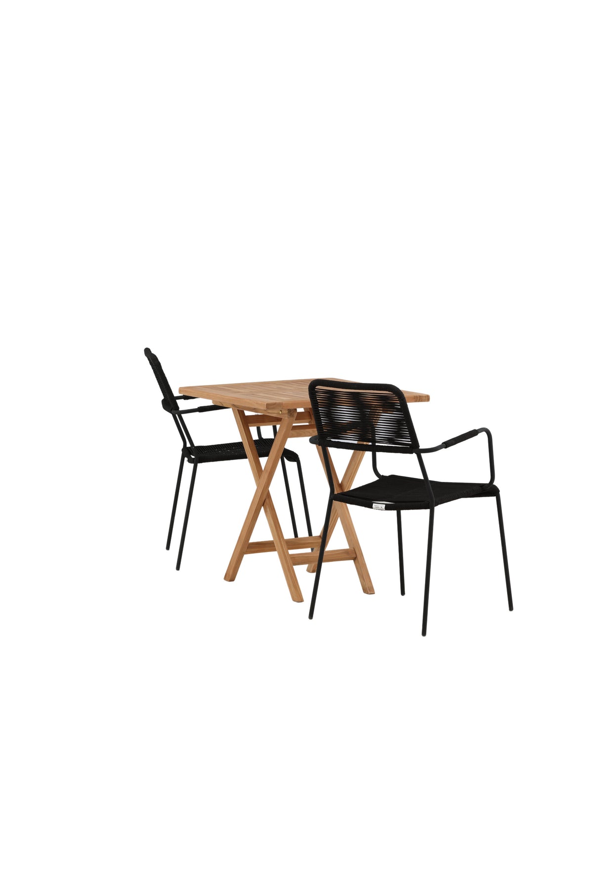 Kenya Matbord med Lindos Stolarna – Bord: 75x70x70 Stol: 66x85x55