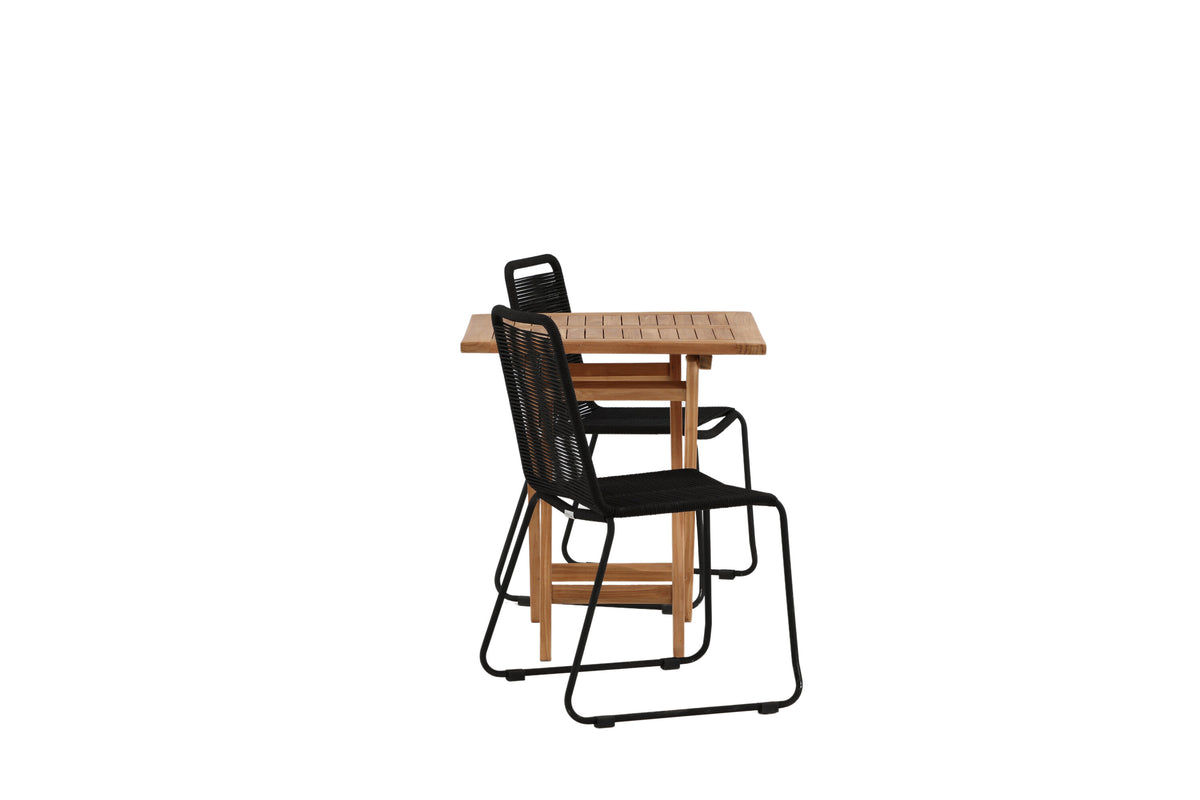 Kenya Matbord med Lindos Stolarna – Bord: 75x70x70 Stol: 59x86x57