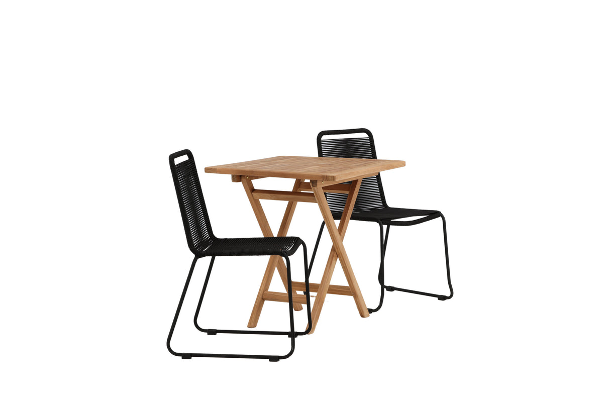 Kenya Matbord med Lindos Stolarna – Bord: 75x70x70 Stol: 59x86x57