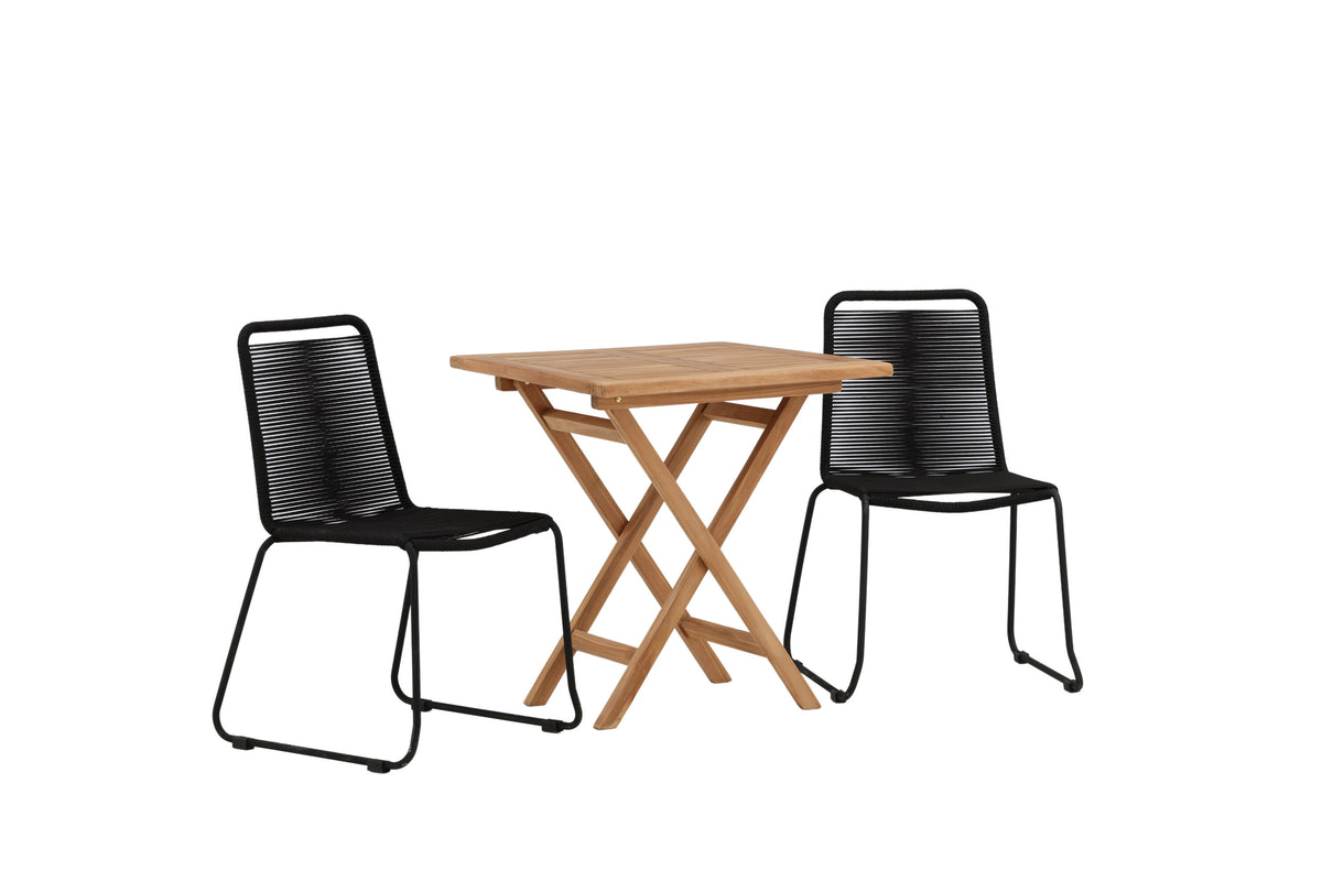 Kenya Matbord med Lindos Stolarna – Bord: 75x70x70 Stol: 59x86x57