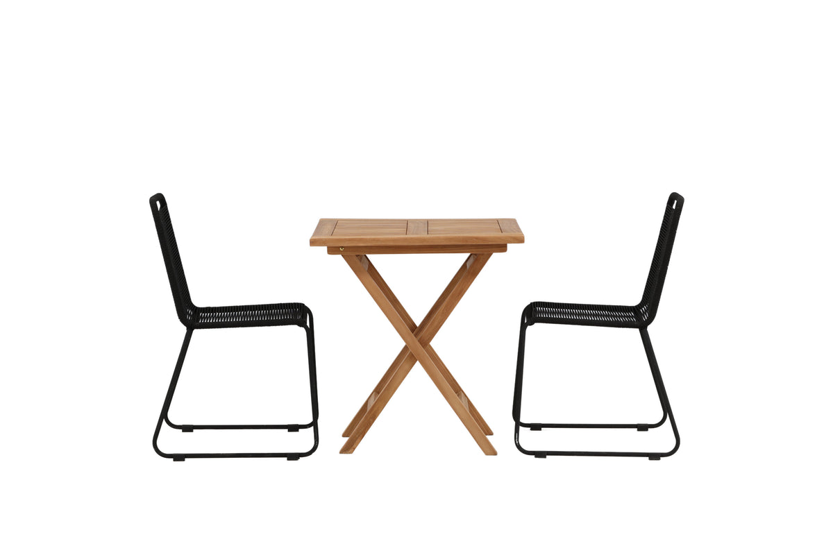 Kenya Matbord med Lindos Stolarna – Bord: 75x70x70 Stol: 59x86x57