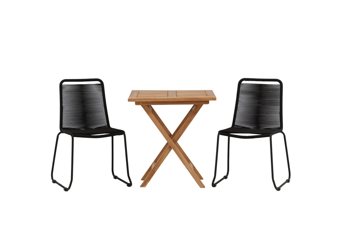 Kenya Matbord med Lindos Stolarna – Bord: 75x70x70 Stol: 59x86x57