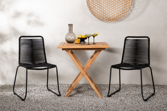 Kenya Matbord med Lindos Stolarna – Bord: 75x70x70 Stol: 59x86x57