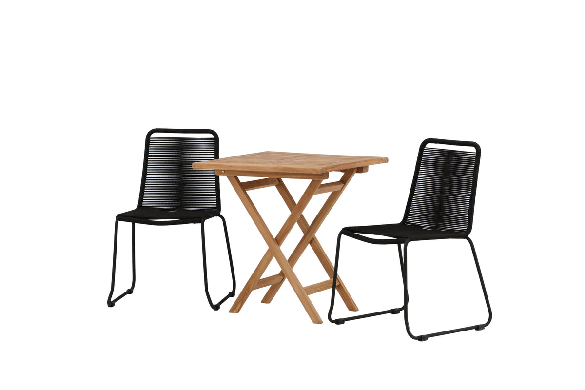 Kenya Matbord med Lindos Stolarna – Bord: 75x70x70 Stol: 59x86x57