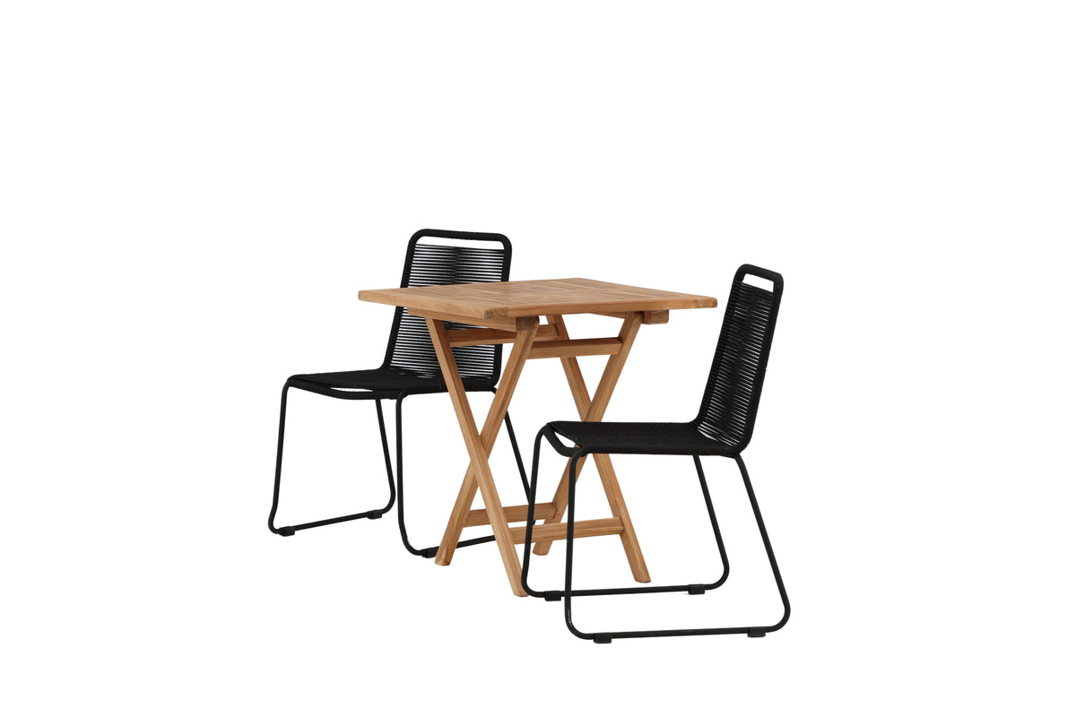 Kenya Matbord med Lindos Stolarna – Bord: 75x70x70 Stol: 59x86x57