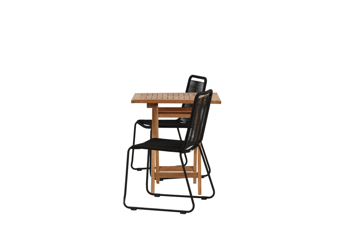 Kenya Matbord med Lindos Stolarna – Bord: 75x70x70 Stol: 59x86x57