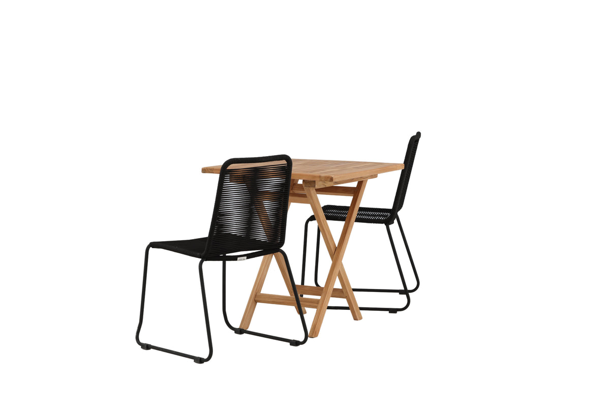 Kenya Matbord med Lindos Stolarna – Bord: 75x70x70 Stol: 59x86x57