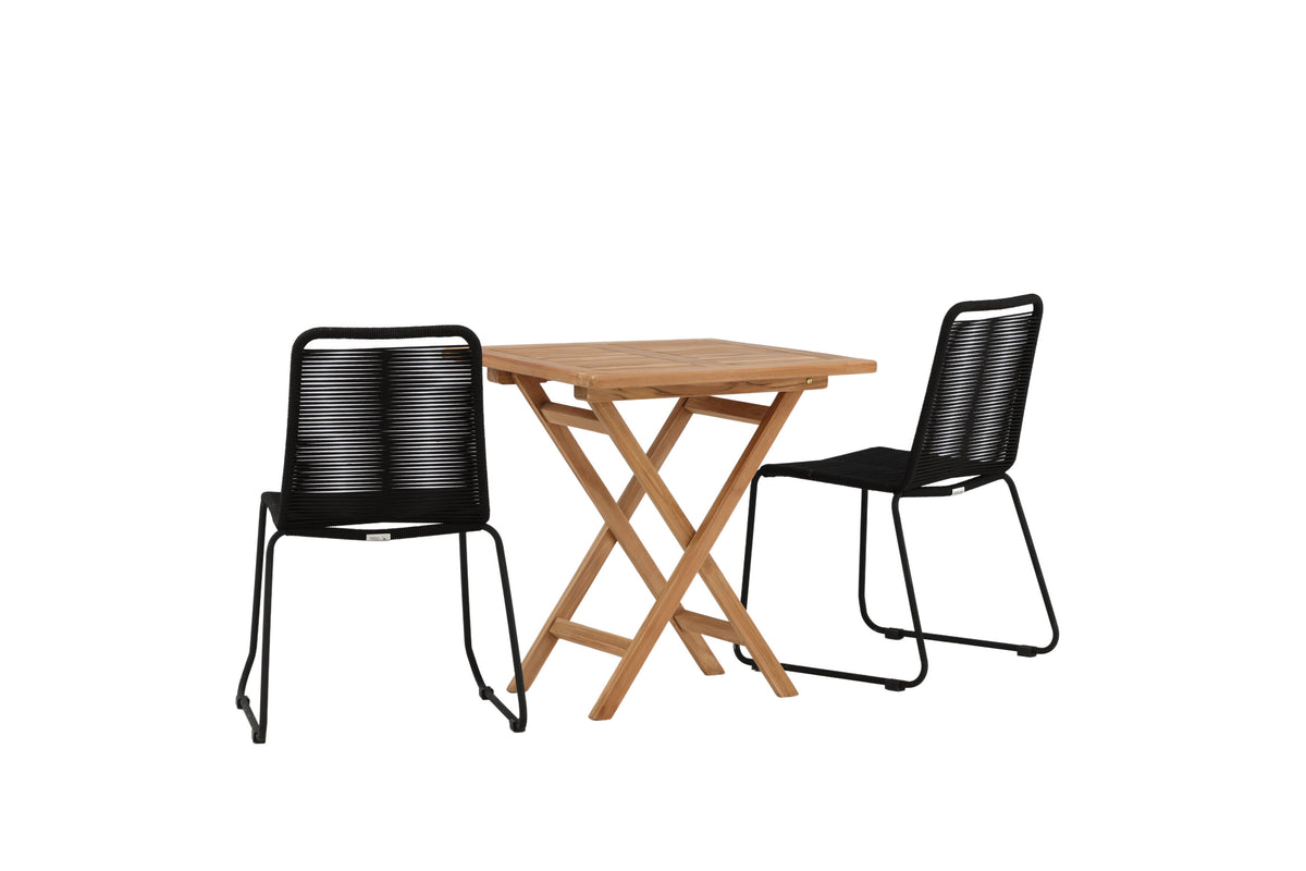 Kenya Matbord med Lindos Stolarna – Bord: 75x70x70 Stol: 59x86x57