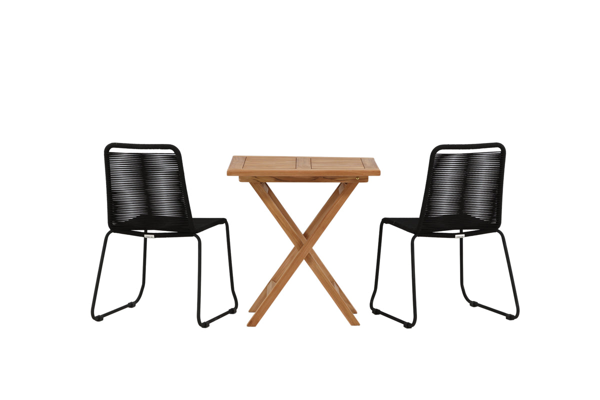 Kenya Matbord med Lindos Stolarna – Bord: 75x70x70 Stol: 59x86x57