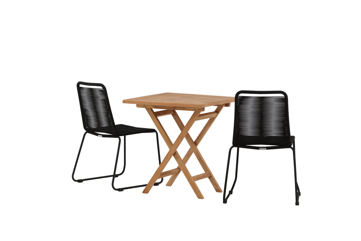 Kenya Matbord med Lindos Stolarna – Bord: 75x70x70 Stol: 59x86x57