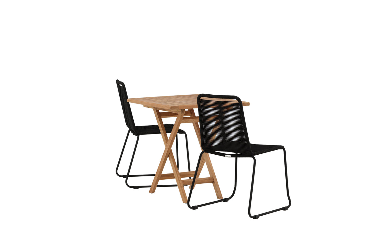 Kenya Matbord med Lindos Stolarna – Bord: 75x70x70 Stol: 59x86x57