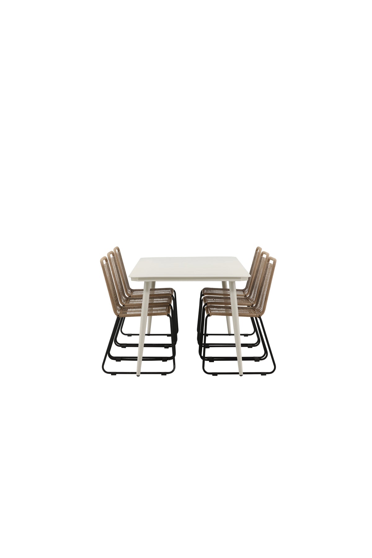 Lina Matbord med Lindos Stolarna – Bord: 75x200x90 Stol: 59x86x57