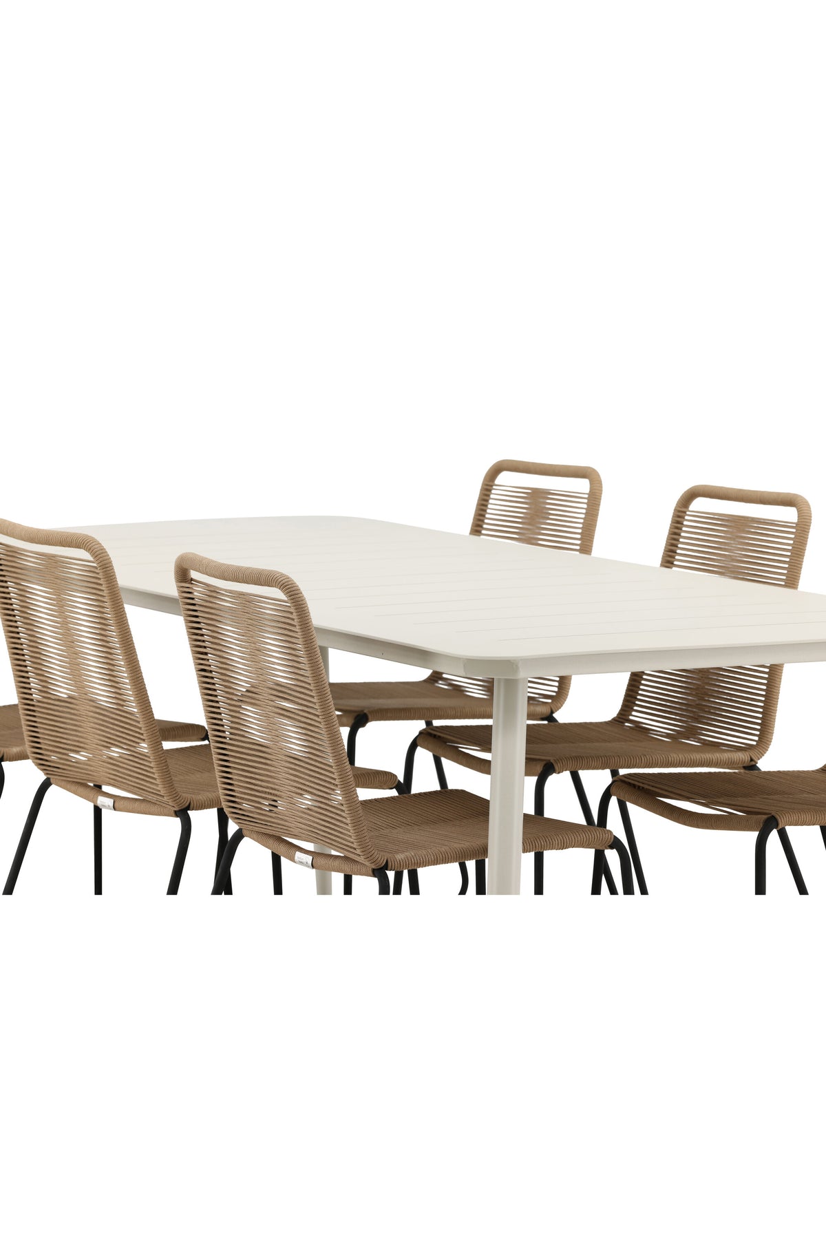 Lina Matbord med Lindos Stolarna – Bord: 75x200x90 Stol: 59x86x57