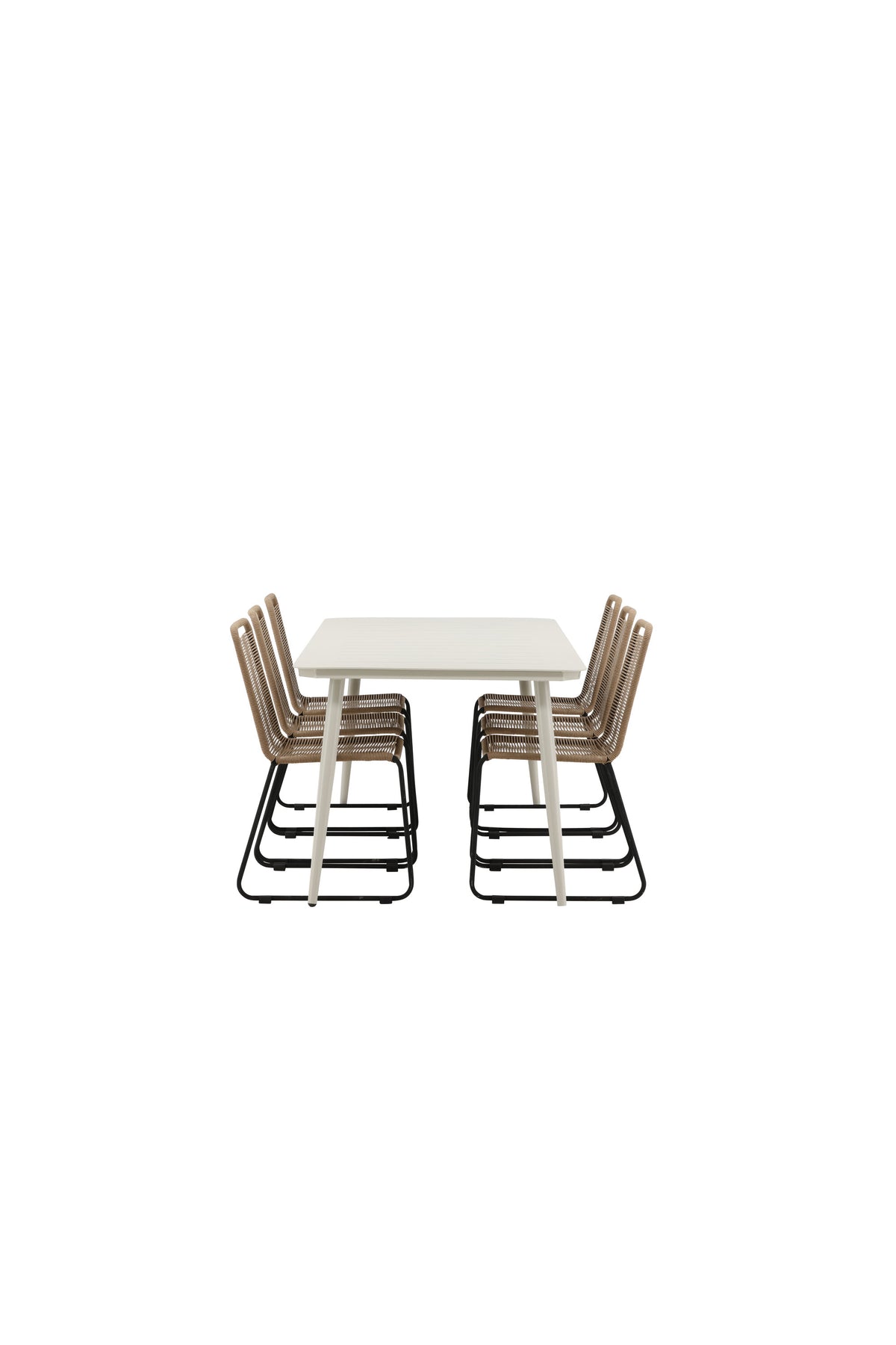 Lina Matbord med Lindos Stolarna – Bord: 75x200x90 Stol: 59x86x57