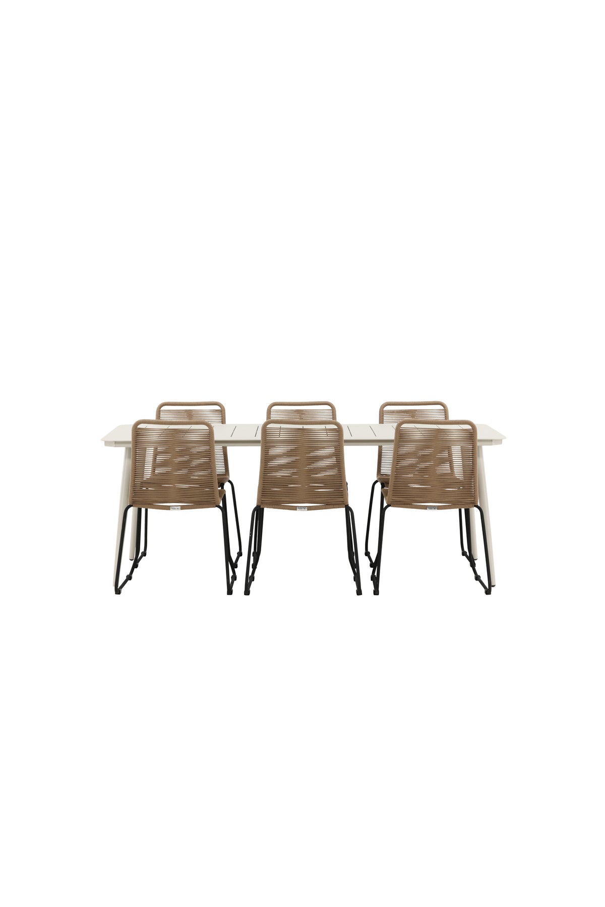 Lina Matbord med Lindos Stolarna – Bord: 75x200x90 Stol: 59x86x57