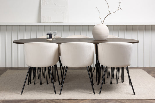 Stone Matbord med Berit Stolarna – Bord: 74x220x100 Stol: 55x78x55