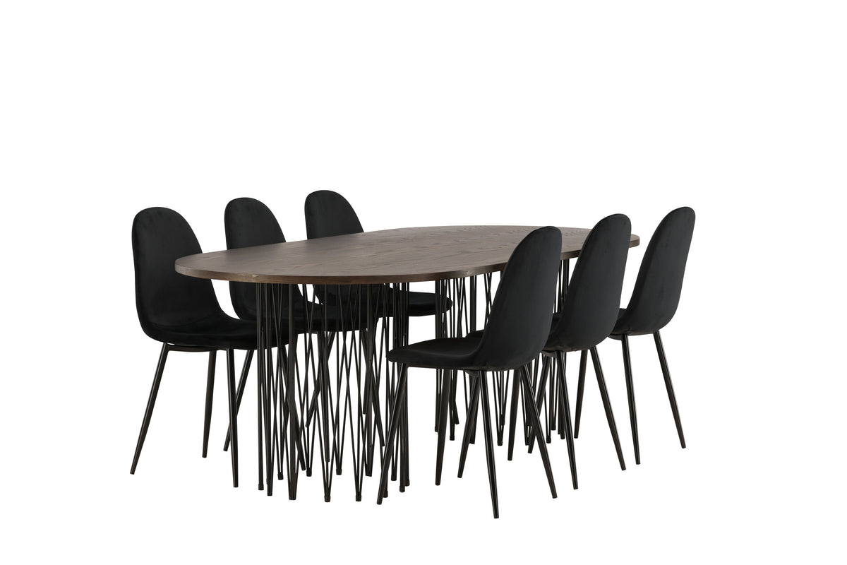 Stone Matbord med Polar Stolarna – Bord: 74x220x100 Stol: 53,3x88x44