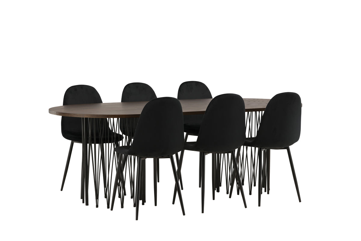 Stone Matbord med Polar Stolarna – Bord: 74x220x100 Stol: 53,3x88x44