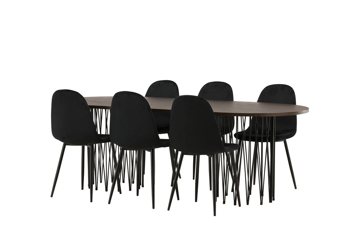Stone Matbord med Polar Stolarna – Bord: 74x220x100 Stol: 53,3x88x44