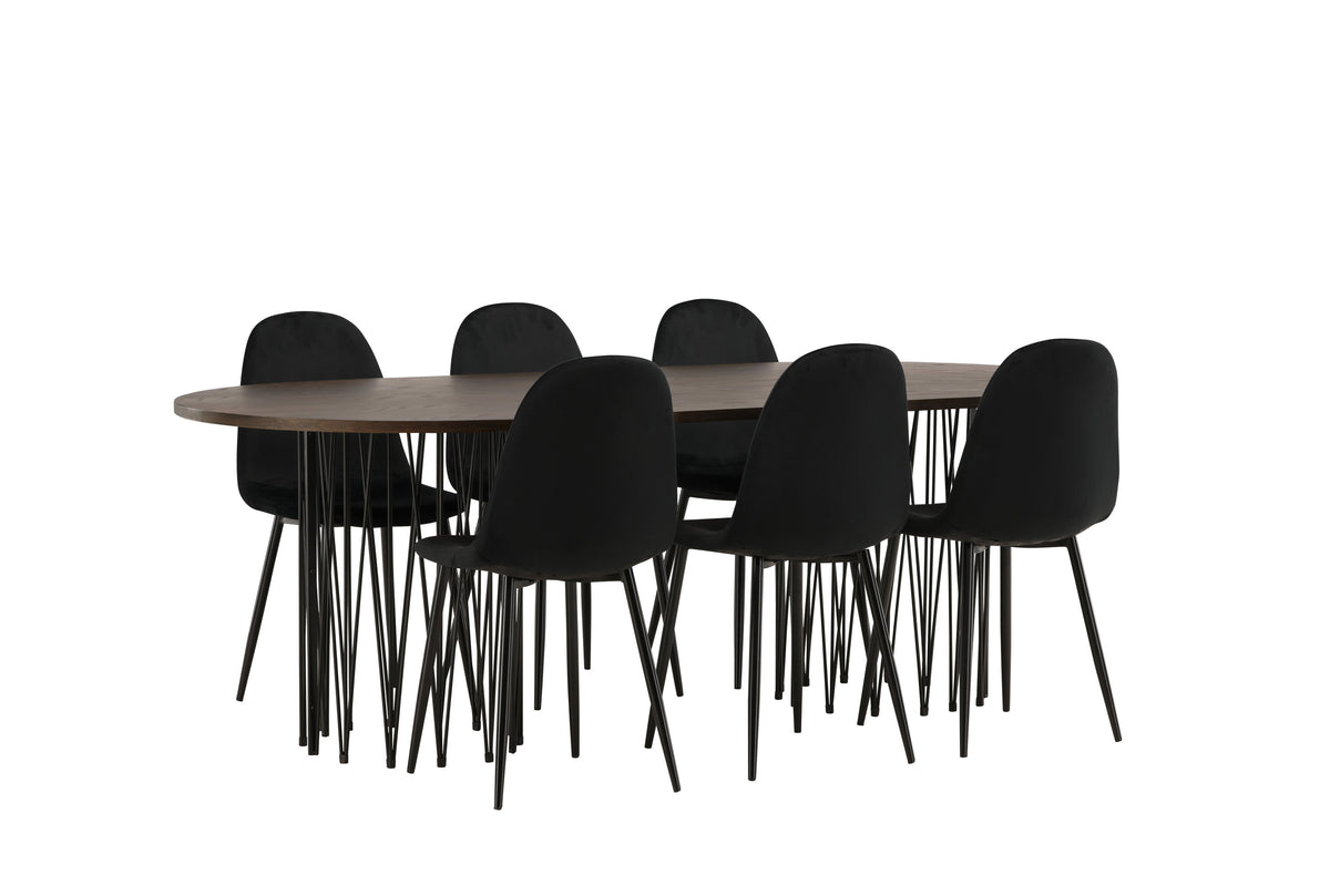 Stone Matbord med Polar Stolarna – Bord: 74x220x100 Stol: 53,3x88x44