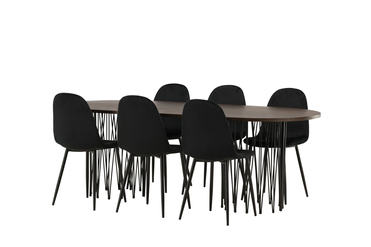 Stone Matbord med Polar Stolarna – Bord: 74x220x100 Stol: 53,3x88x44