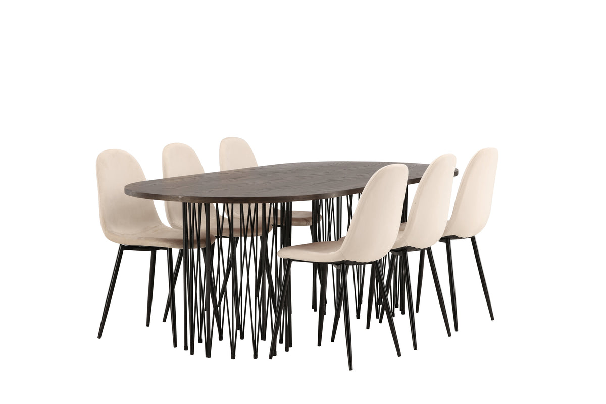 Stone Matbord med Polar Stolarna – Bord: 74x220x100 Stol: 53,3x88x44