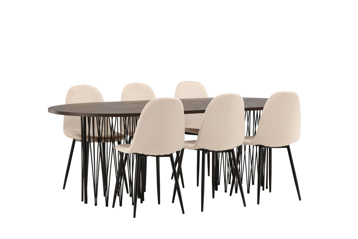 Stone Matbord med Polar Stolarna – Bord: 74x220x100 Stol: 53,3x88x44