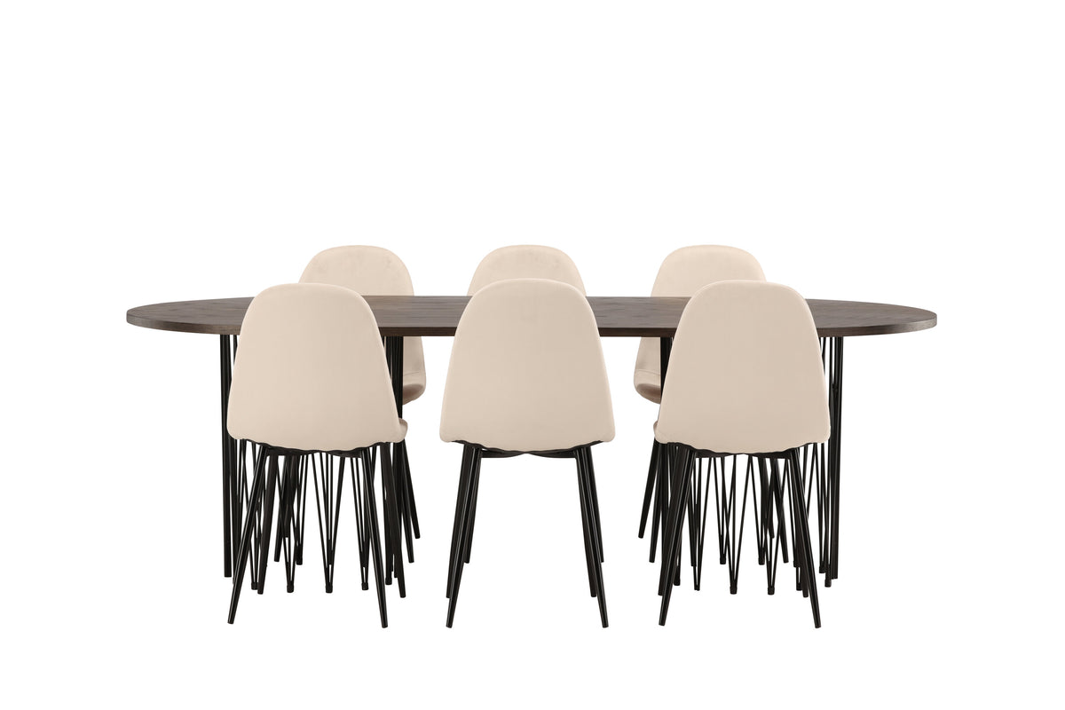Stone Matbord med Polar Stolarna – Bord: 74x220x100 Stol: 53,3x88x44