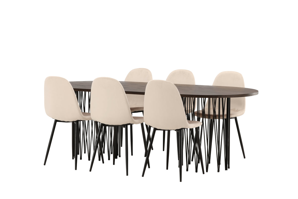 Stone Matbord med Polar Stolarna – Bord: 74x220x100 Stol: 53,3x88x44