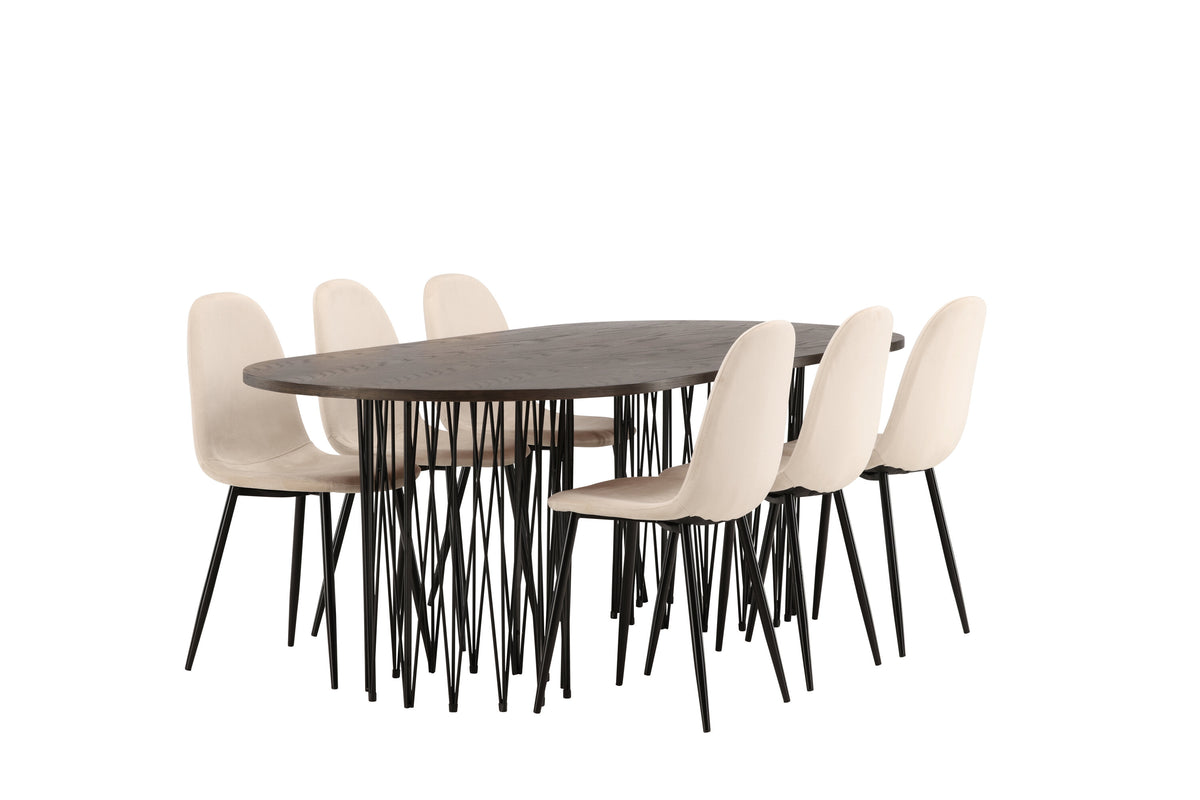 Stone Matbord med Polar Stolarna – Bord: 74x220x100 Stol: 53,3x88x44