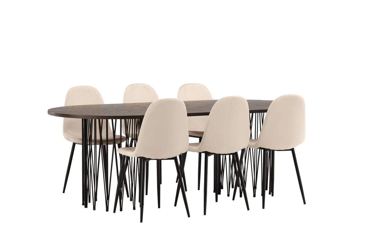 Stone Matbord med Polar Stolarna – Bord: 74x220x100 Stol: 53,3x88x44