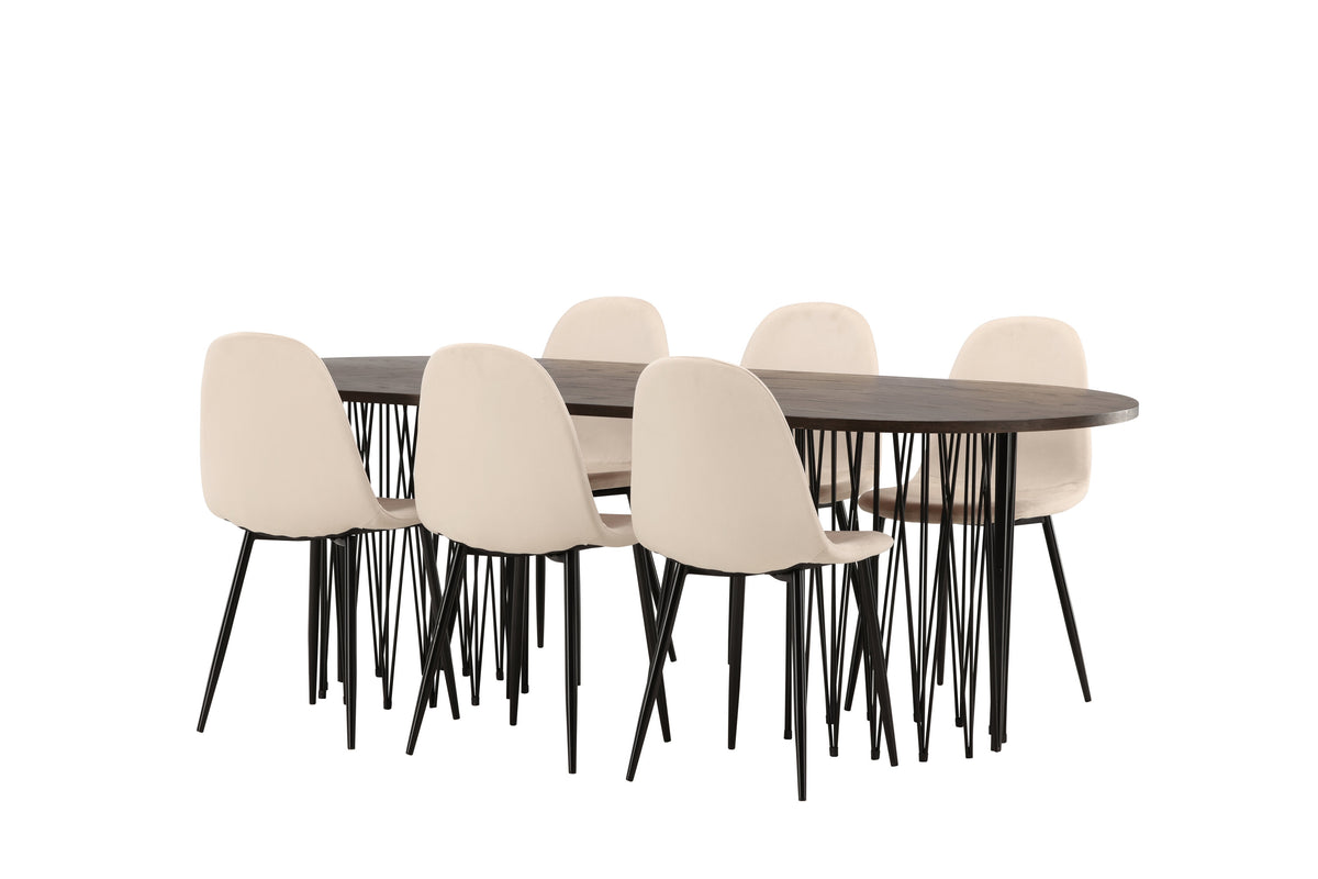 Stone Matbord med Polar Stolarna – Bord: 74x220x100 Stol: 53,3x88x44