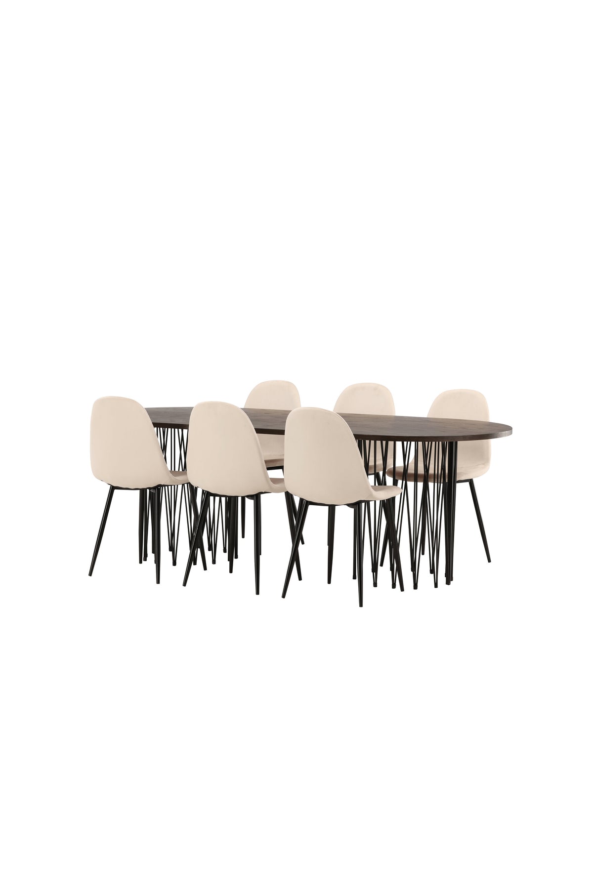Stone Matbord med Polar Stolarna – Bord: 74x220x100 Stol: 53,3x88x44