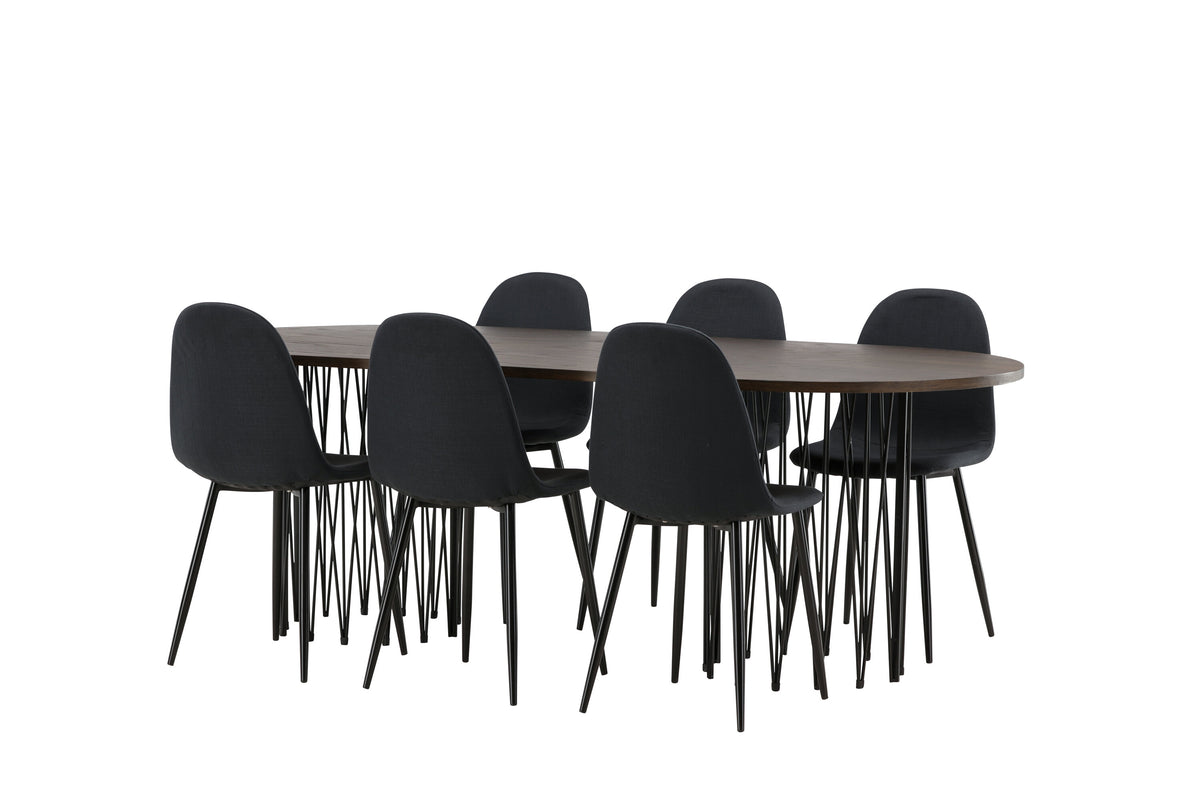 Stone Matbord med Polar Stolarna – Bord: 74x220x100 Stol: 53x87x44