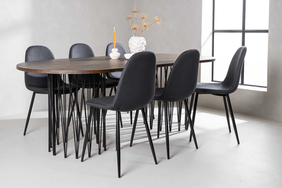 Stone Matbord med Polar Stolarna – Bord: 74x220x100 Stol: 53x87x44