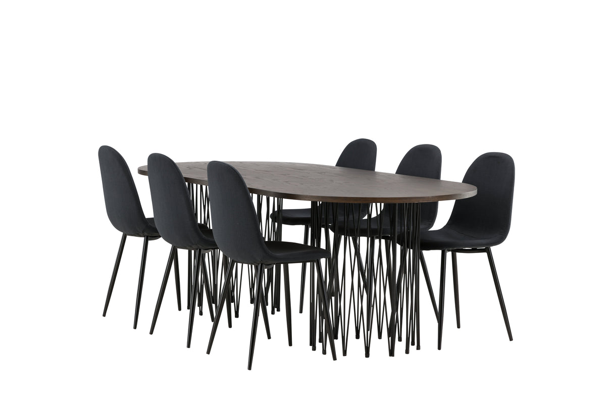 Stone Matbord med Polar Stolarna – Bord: 74x220x100 Stol: 53x87x44