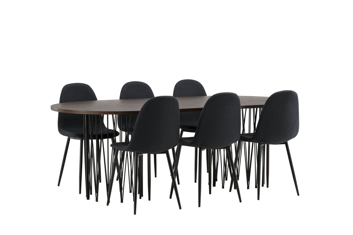 Stone Matbord med Polar Stolarna – Bord: 74x220x100 Stol: 53x87x44