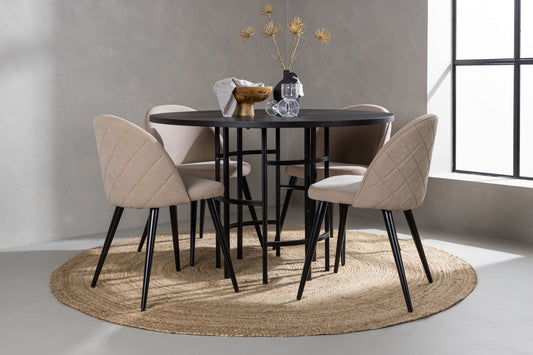 Copenhagen Matbord med Velvet Stolarna – Bord: ⌀115 Stol: 57x76,5x50