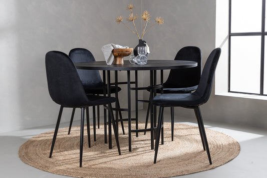 Copenhagen Matbord med Polar Stolarna – Bord: ⌀115 Stol: 53,3x88x44