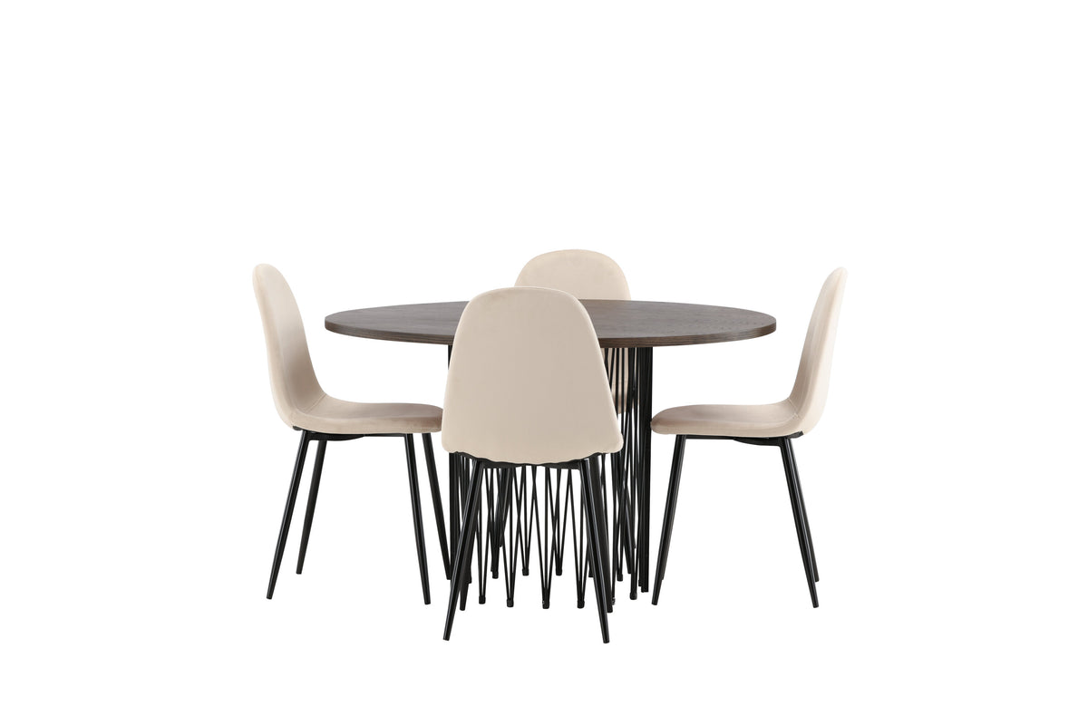 Stone Matbord med Polar Stolarna – Bord: ⌀120 Stol: 53,3x88x44