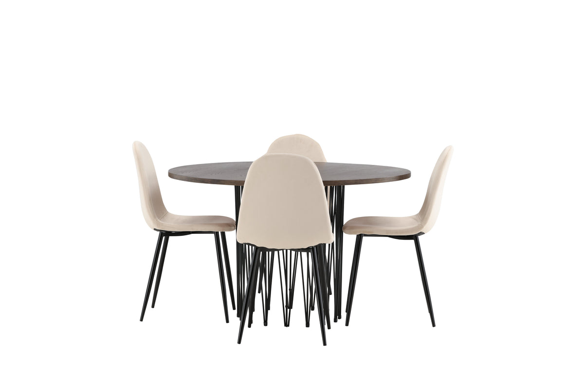 Stone Matbord med Polar Stolarna – Bord: ⌀120 Stol: 53,3x88x44