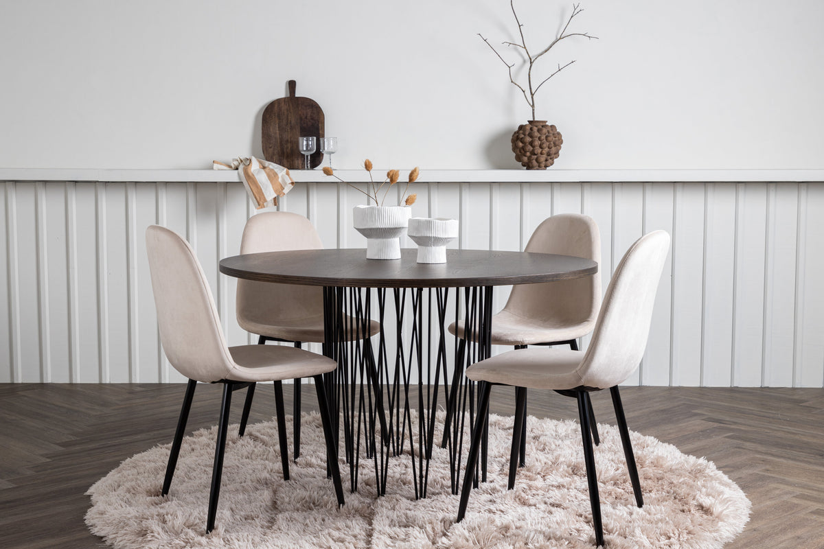 Stone Matbord med Polar Stolarna – Bord: ⌀120 Stol: 53,3x88x44