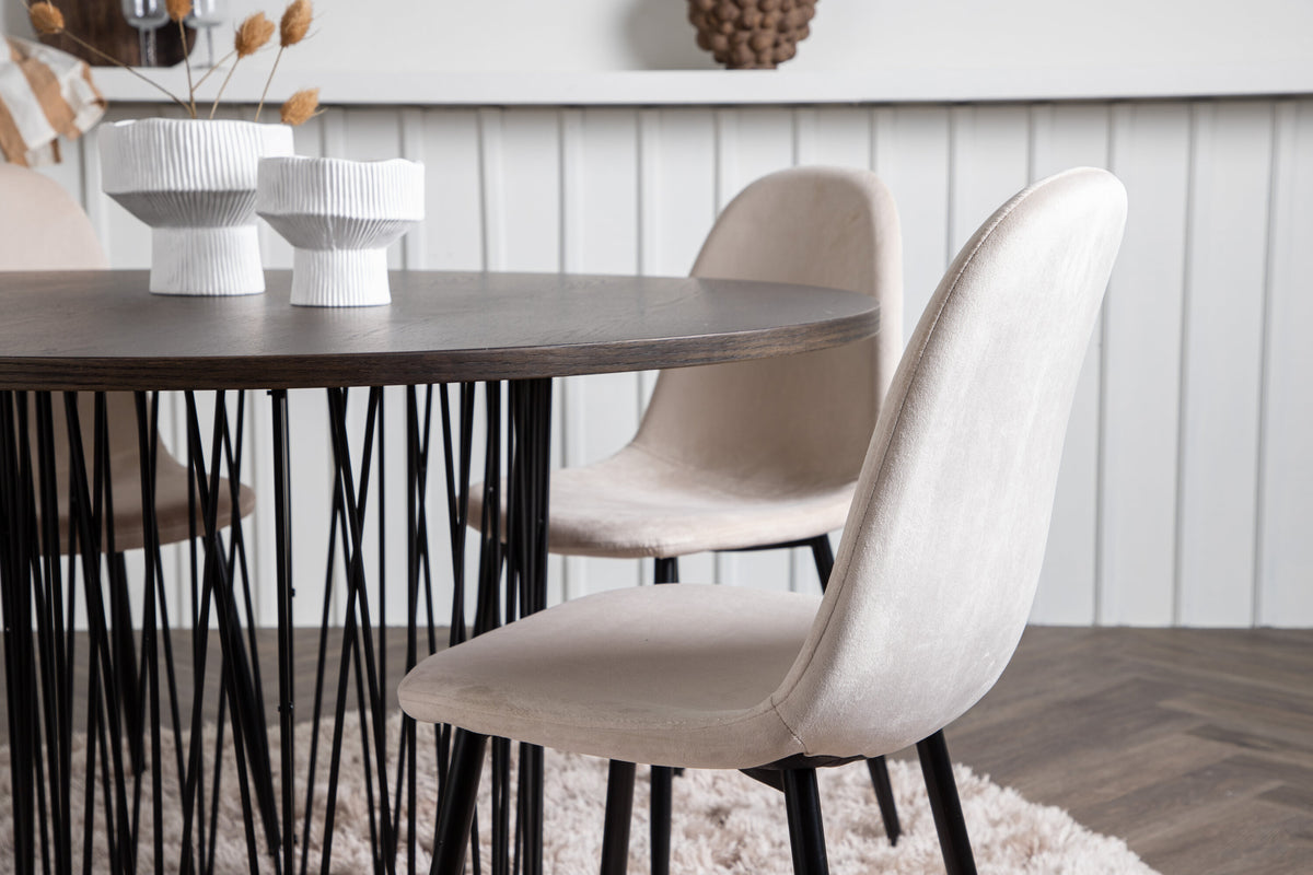 Stone Matbord med Polar Stolarna – Bord: ⌀120 Stol: 53,3x88x44