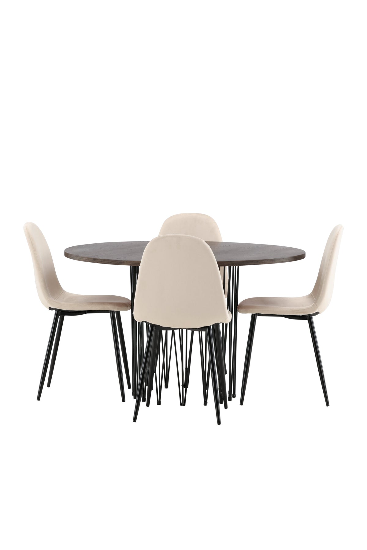 Stone Matbord med Polar Stolarna – Bord: ⌀120 Stol: 53,3x88x44
