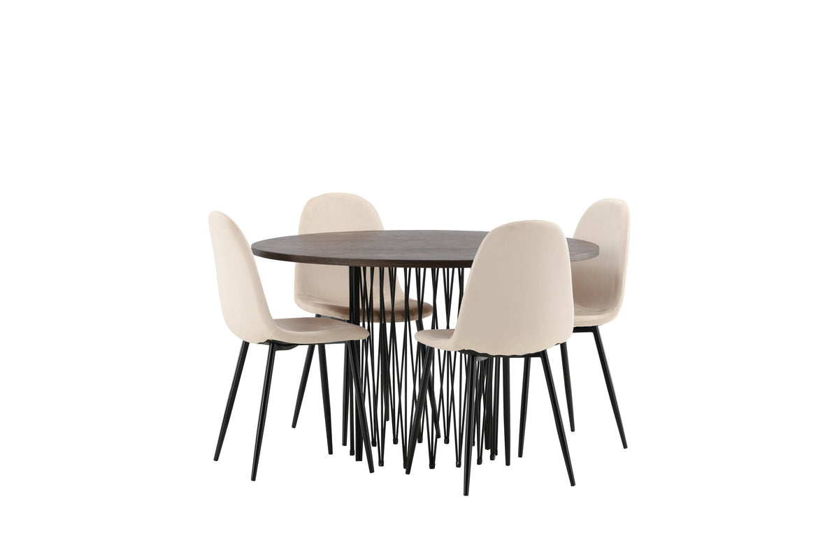 Stone Matbord med Polar Stolarna – Bord: ⌀120 Stol: 53,3x88x44