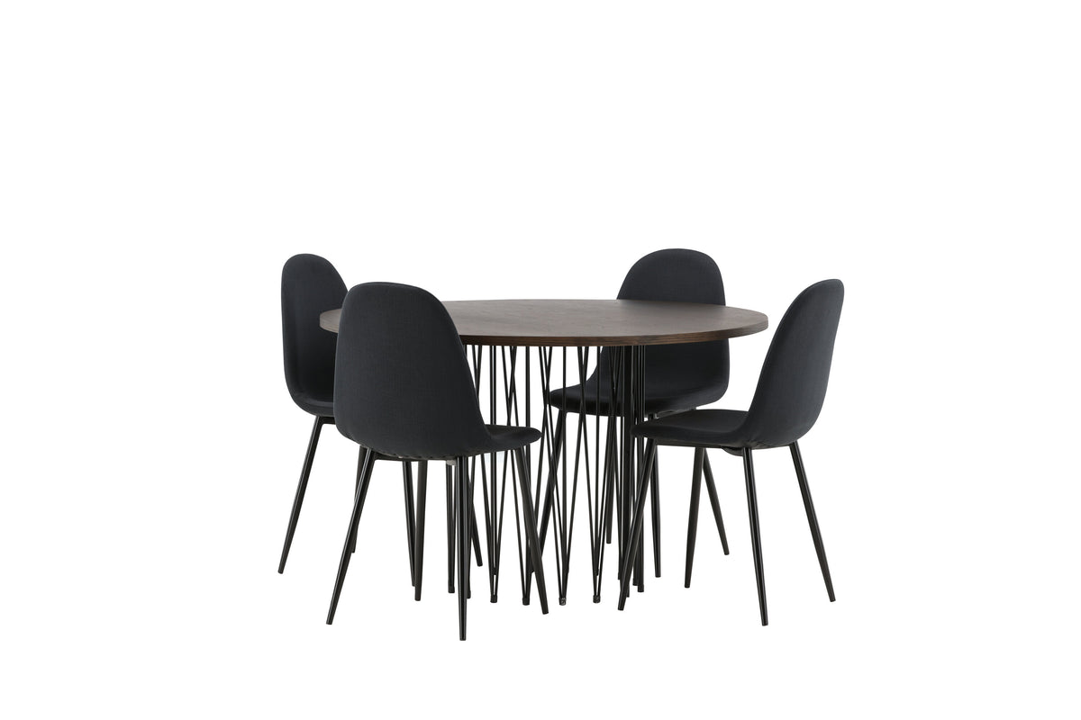 Stone Matbord med Polar Stolarna – Bord: ⌀120 Stol: 53x87x44